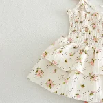 【66-100cm】ロンパース ボンネット付き ベビー 女の子リボン 小花柄 - 画像 (12)