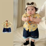 【73-100cm】セットアップ ブルー クマ柄 可愛い子供服 - 画像 (2)
