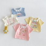 【73-120cm】Tシャツ 可愛い ガールズ 着心地良い トップス - 画像 (2)