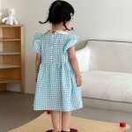 【80-150cm】セットアップorワンピース ライトブルーチェック - 画像 (9)