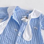 【66-90cm】ロンパース ストライプ ブルー ベビー服 - 画像 (6)