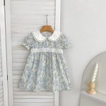 【66-130cm】ロンパースorワンピース ブルー 花柄 姉妹服 - 画像 (13)