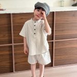 【80-150cm】セットアップorワンピース ストライプ 兄妹お揃いコーデ - 画像 (4)