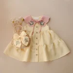 【80-110cm】ワンピース 女の子 ガーリー 小花柄 刺繍 - 画像 (4)