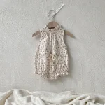 【66-90cm】ロンパース ベビー 韓国風 フリル襟 小花柄 - 画像 (8)
