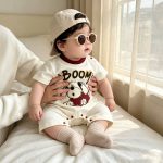 【66-90cm】ロンパース BOOMドッグプリント 可愛い ベビー服 - 画像 (8)
