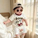 【66-90cm】ロンパース BOOMドッグプリント 可愛い ベビー服 - 画像 (5)