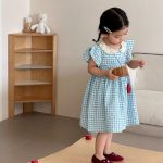 【80-150cm】セットアップorワンピース ライトブルーチェック - 画像 (12)