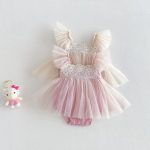 【66-90cm】ロンパース フリル メッシュ 可愛い 女の子 - 画像 (3)