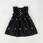 【90-130cm】ロンパースorワンピース 蝶結び柄 ブラック 姉妹服 - 画像 (12)
