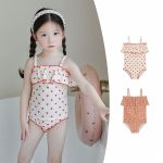 【80-130cm】水着 ドット フリル 可愛い 女の子 スイムウェア - 画像 (2)