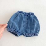【73-100cm】トップスorパンツ ベビー 可愛い デニム ブルマ - 画像 (4)