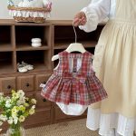 【66-90cm】ロンパース レッド チェック 可愛い ベビー服 - 画像 (5)