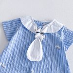 【66-90cm】ロンパース ストライプ ブルー ベビー服 - 画像 (7)