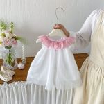 【73-100cm】ワンピース ピンク襟 可愛い 女の子 - 画像 (6)
