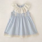 【66-130cm】ロンパースorワンピース フリル襟 ブルー 姉妹服 - 画像 (15)