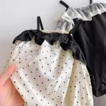 【66-90cm】ロンパース ベビー おしゃれ フリル ドット - 画像 (8)