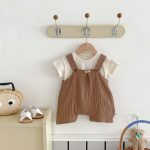 【73-100cm】サロペット ナチュラル 柔らかい シンプル ベビー服 - 画像 (9)