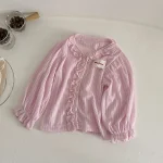 【73-100cm】カーディガン ベビー 女の子 フリル 日焼け止め - 画像 (7)
