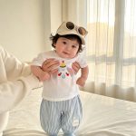 【80-120cm】セットアップ ゾウ柄 シャツ&ストライプパンツ - 画像 (5)
