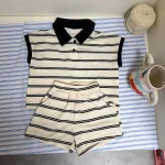 【80-150cm】セットアップ or ワンピース キッズ 半袖 ボーダー - 画像 (13)