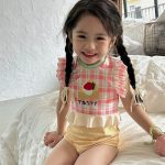 【90-140cm】水着 可愛い カラフル チェック柄 フリル - 画像 (4)