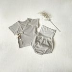 【66-90cm】セットアップ ベビー 韓国風 無地 ワッフル - 画像 (5)