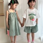 【80-150cm】セットアップorワンピース スイカ ストライプ おしゃれ - 画像 (14)