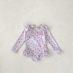 【80-110cm】水着 ハート柄 長袖 おしゃれスイムウェア - 画像 (19)