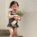 【73-130cm】水着 INS映え キャミソール 帽子付き 全2色 - 画像 (2)