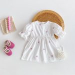 【66-110cm】ロンパースorワンピース フラワー柄 ホワイト 姉妹服 - 画像 (5)