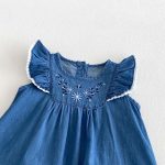 【66-90cm】ロンパース デニム フリル - 画像 (9)