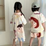 【80-150cm】セットアップorワンピース 落書き 兄妹お揃い - 画像 (6)
