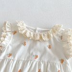 【66-90cm】ロンパース フリル襟 花刺繡 - 画像 (12)