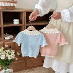 【73-100cm】Tシャツ 半袖 可愛い襟 トップス - 画像 (9)