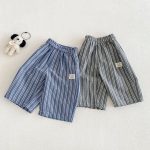 【80-120cm】パンツ ベビー 男の子 ストライプ カジュアル - 画像 (2)