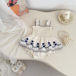 【66-90cm】ロンパース レトロ 花刺繡 ベビー服 - 画像 (3)