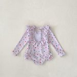 【80-110cm】水着 ハート柄 長袖 おしゃれスイムウェア - 画像 (13)