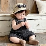 【73-100cm】セットアップ ヒョウ柄 サロペット&シャツ 可愛い - 画像 (7)
