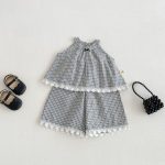 【73-110cm】セットアップ ブラックチェック おしゃれ - 画像 (2)
