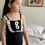 【75-130cm】水着 INS映え 韓国風 フリル花 リボン付き おしゃれ - 画像 (6)
