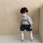 【80-160cm】半袖Tシャツ ベビー 韓国風 英字柄 - 画像 (6)