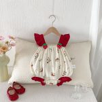 【66-90cm】ロンパース 可愛い イチゴ ベビー服 - 画像 (5)