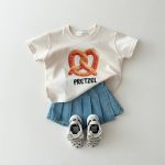 【90-150cm】半袖Tシャツ 韓国風 フードプリント 可愛い - 画像 (5)