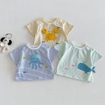 【73-110cm】Tシャツ 可愛い ボーダー トップス - 画像 (3)