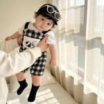 【66-100cm】セットアップ 可愛い パンダ サロペット＆シャツ - 画像 (7)