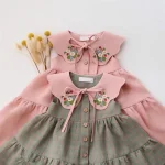 【80-110cm】ワンピース 女の子 ガーリー 小花柄 刺繍 - 画像 (6)