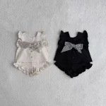 【73-100cm】セットアップ ベビー リボン フリル - 画像 (2)