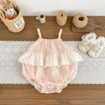 【66-90cm】ロンパース ピンク レース おしゃれ ベビー服 - 画像 (5)