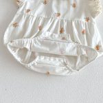 【66-90cm】ロンパース フリル襟 花刺繡 - 画像 (13)